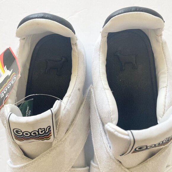 Goats Womens 7.5 White Criss Cross Strap Sneakers Athletic Shoes - Picture 9 of 12